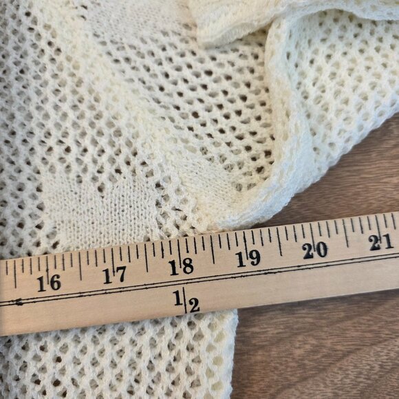 Pol Womens Heart Pull Over Split Back Knit Hoodie Cropped Hoodie White Small Top - Picture 10 of 13